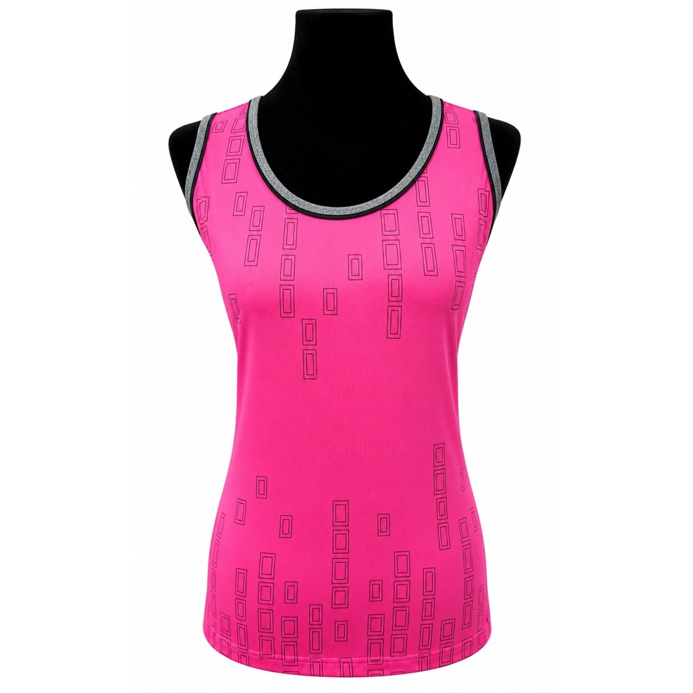 Bollé‎ Womens Activewear Pullover Tank Top Size XL Pink Geometric Knit